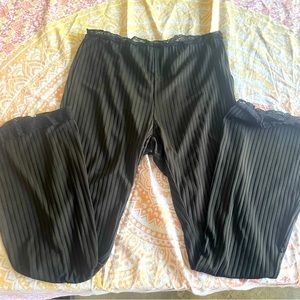 Lace Trim Flare Leg Pants